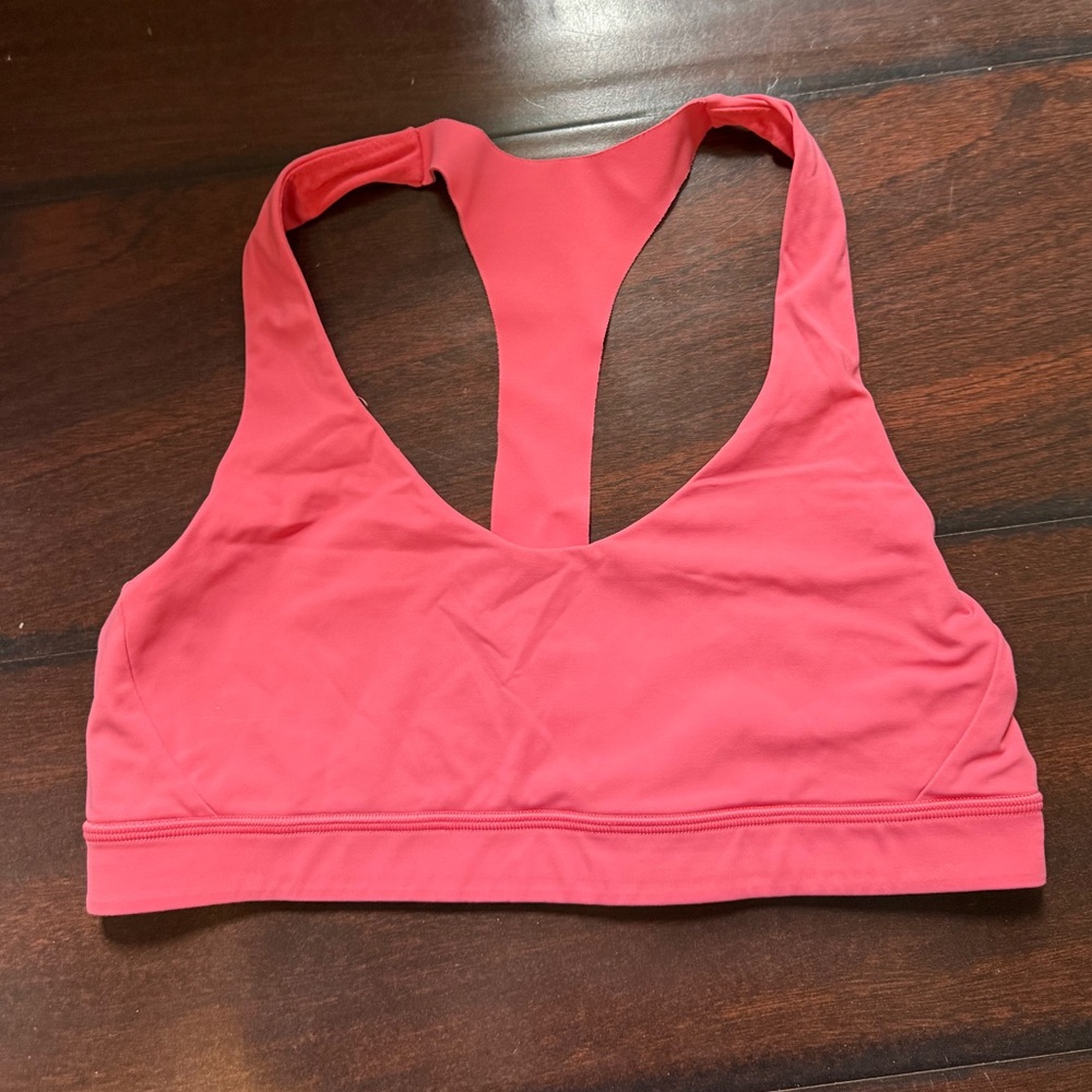 Lululemon athletica Women's coral Pink Sports Bra T back